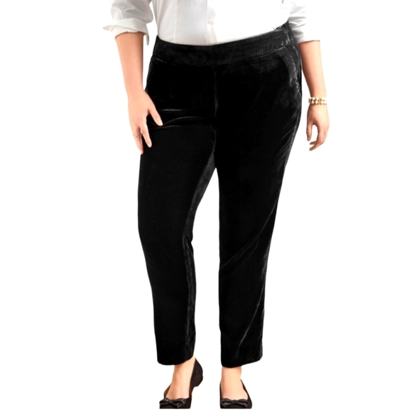 NWT J.Jill Velveteen black  holiday pants Plus size 18 New - Picture 1 of 13